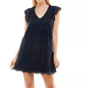 Speechless Lace Navy Swing Bress